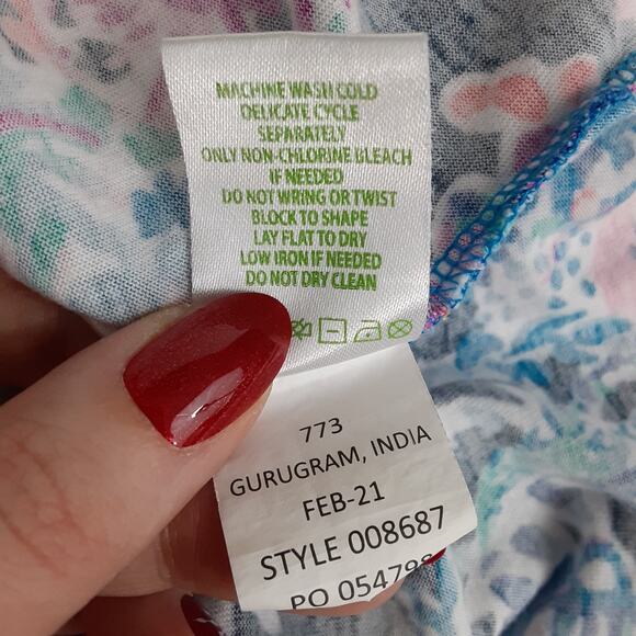 Lilly Pulitzer Loro Swing Dress Tiered High Tide Navy Sea Baby Doll Womens S - Picture 9 of 11